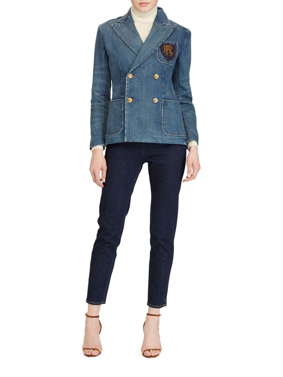 Lyst Polo Ralph Lauren Denim Doublebreasted Blazer in Blue